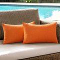 Outdoor Linen Pillow Covers Orange 12x20